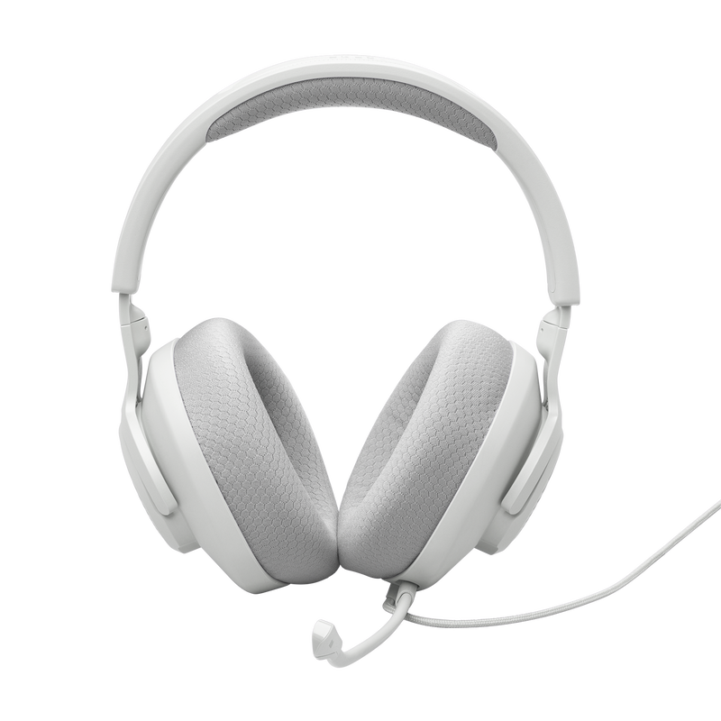 JBL Quantum 100 - White - Wired over-ear gaming headset with flip-up mic - Front image number null